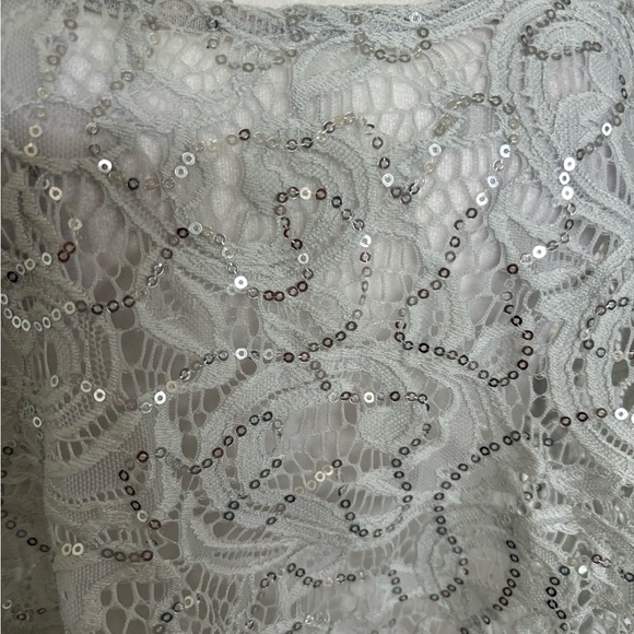 NWOT! FREE PEOPLE Best Idea Cropped Sequin Tank-Silver - Picture 7 of 8